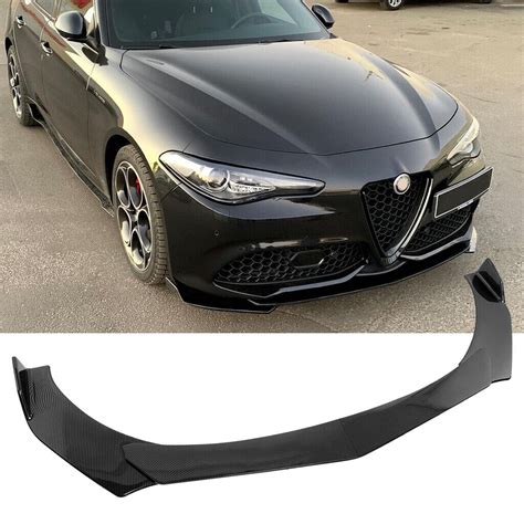 For Alfa Romeo Giulia 2017 2021 Front Bumper Lip Splitter Carbon Fiber