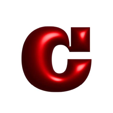 Red Metal Shiny Reflective Letter C 3d Illustration 41450853 Png