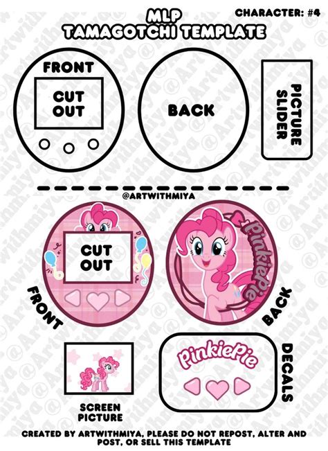 Pinkie Pie Diy Tamagotchi Template