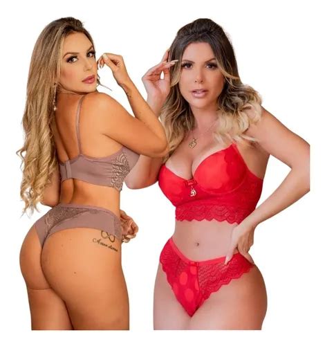 Kit 15 Conjuntos Variado Lingerie Luxo Revenda Tam P M G Gg