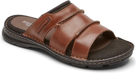 Rockport Men S Darwyn Slide Sandal Medium Width In Coach Brown