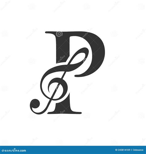 Music Logo On Letter P Concept P Music Note Sign Sound Music Melody