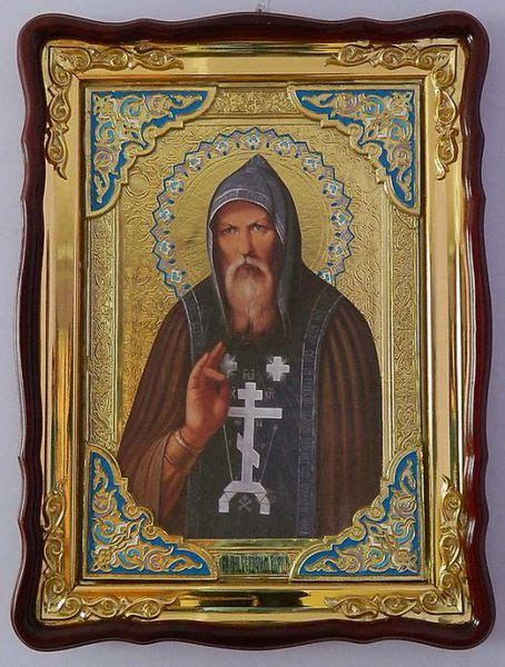 Серафим Вырицкий, икона храмовая в фигурном киоте, размер 60х80 сантиметров