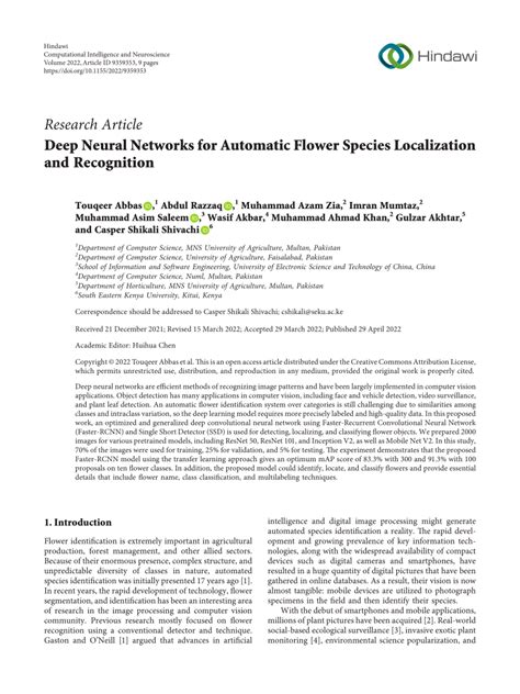 Pdf Deep Neural Networks For Automatic Flower Species Localization