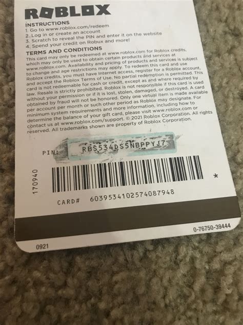 Robux Gift Card Codes Unused