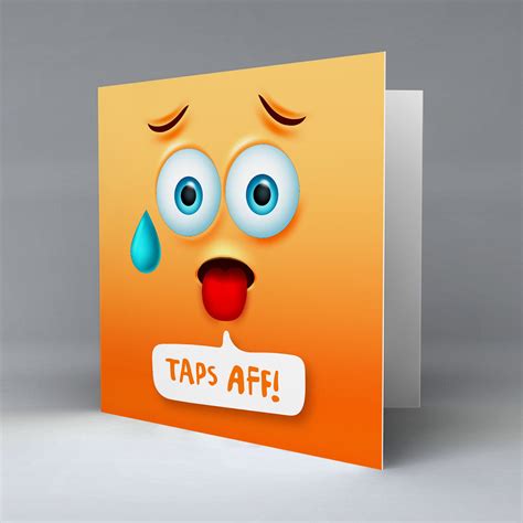 Taps Aff Emoji Text - Greetings Card – pureminted
