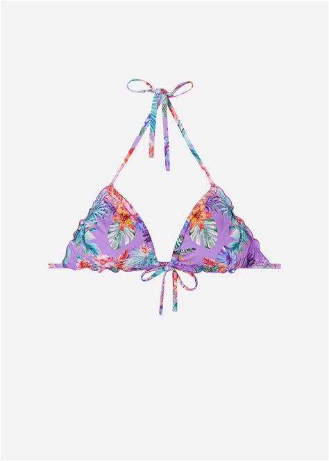 Lightly Padded Triangle Bikini Top Fairy Jungle Triangle Calzedonia