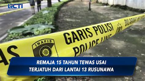 Seorang Remaja Tahun Tewas Usai Terjatuh Dari Lantai Rusunawa