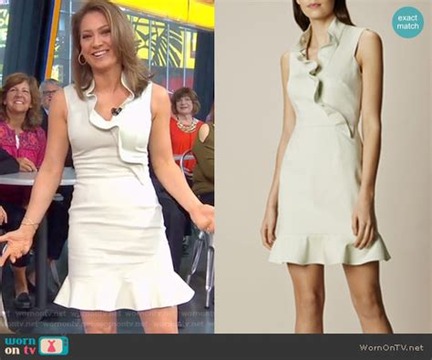 Wornontv Ginger’s Pale Green Ruffled Dress On Good Morning America Ginger Zee Clothes And