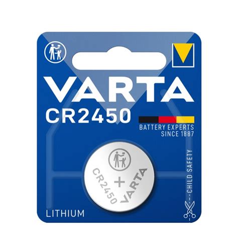 Varta 3 Volt Lithium Knopfzelle CR2450 DL2450