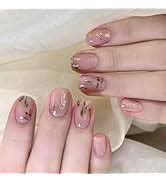 Ceboic Piezas Nude Uñas Postizas Almendra Medianas Francesas