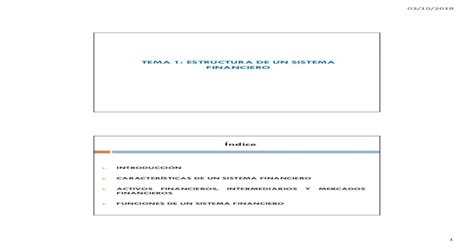 Tema1 Estructura De Un Sistema Financiero · 03102018 1 Tema 1