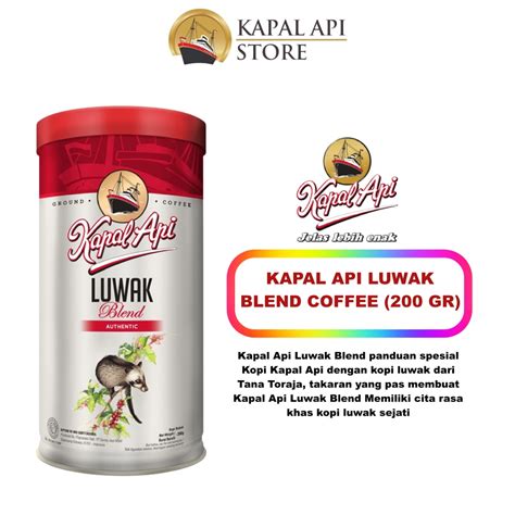 Kapal Api Luwak Blend Coffee 200 Gram Kapal Api Store Official E