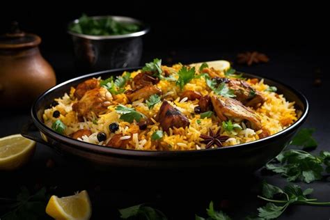 Premium Photo | Chicken biryani with steamed basmati rice