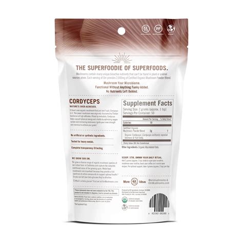 Om Mushroom Superfood Cordyceps Polvo de hongos orgánicos 3 5 onzas