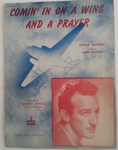 Comin In On A Wing And A Prayer 1943 Sheet Music By Adamson