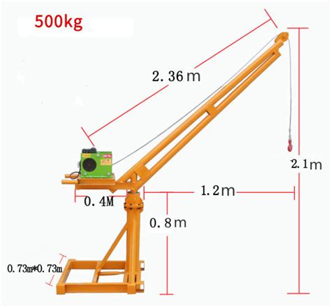 Wholesale Degree Kg Portable Lift Mini Crane With Electric Hoist