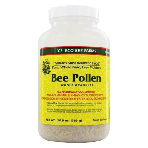 Ys Organic Bee Farms Low Moisture Bee Pollen Whole Granules 10 Ounces