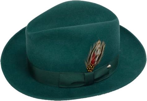 New Mens Wool Green Untouchable Style Fedora Homburg Hat At Amazon