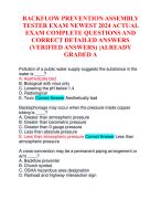 BACKFLOW PREVENTION ASSEMBLY TESTER EXAM NEWEST 2024 ACTUAL EXAM