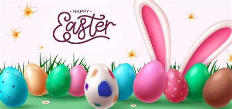 Premium Vector Happy Easter Eggs Vector Design Happy Easter Text