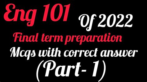 Eng Final Term Preparation Of Eng Mcqs File For Final