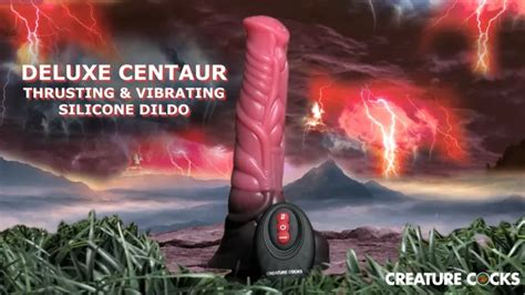 Creature Cocks Deluxe Centaur Rechargeable Thrusting Vibrating Silicone Dildo With Remote