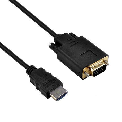 HDMI мъжки преходен кабел Full HD 1080p към VGA мъжки 1 8 м черен