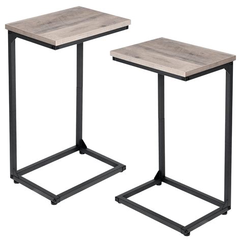 AMHANCIBLE C Shaped End Table Set Of 2 C Tables For Sofa Couch Table