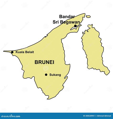 Map Of Brunei Darussalam Stock Vector Illustration Of Boundary 300638901