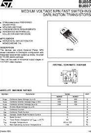 BU807 datasheet - Medium Voltage NPN Fast-switching Darlington Transistors