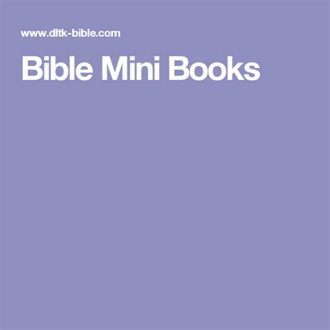 Bible Mini Books Mini Books Mini Books