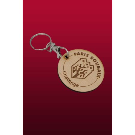 Paris Roubaix Challenge Black Logo Wooden Keychain