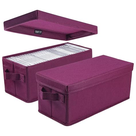 Uentip Cd Storage Boxes Pack Of 2 Cd Case Storage 132 X 59 X 53