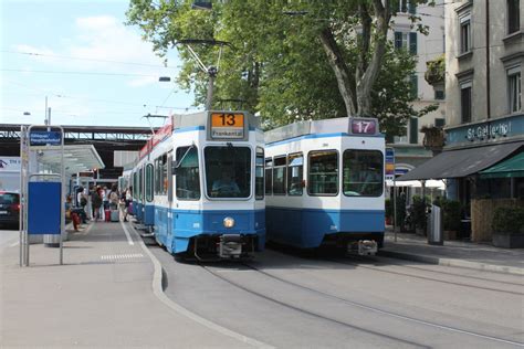 Zürich VBZ Tram 13 SWP SIG BBC Be 4 6 2078 Tram 17 SWS BBC Be 4 6