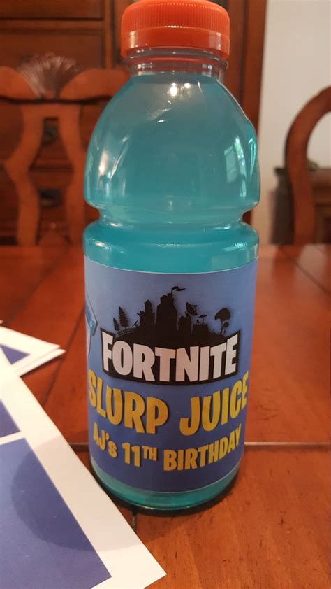 Fortnite Slurp Juice Personalized Bottle Labels Digital File Etsy