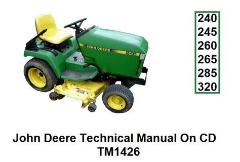 John Deere 240 245 260 265 285 And 320 Technical Manual Tm1426 On Cd Ebay