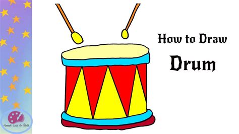 How to draw a Drum Step by Step | Drum Drawing Lesson