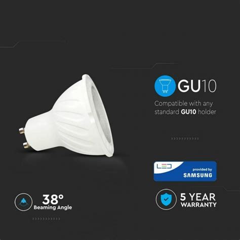 Pezzi V Tac Lampadina Led Vt Chip Samsung Gu W Faretto