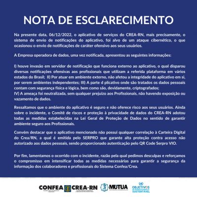 Nota De Esclarecimento CREA RN