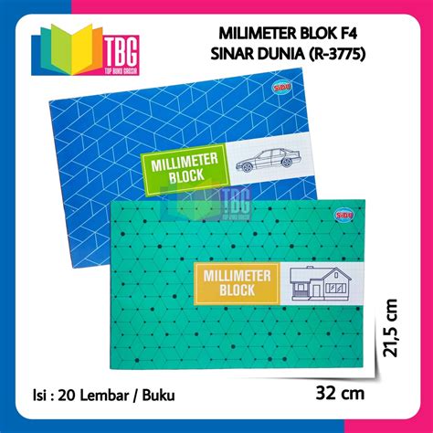 Jual 1 PCS 20 LEMBAR MILIMETER BLOCK F4 SINAR DUNIA KERTAS MILIMETER