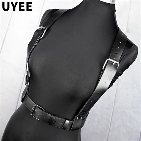 Uyee Women Suspender Leather Harness Belt Chain Body Sexy Bondage Women