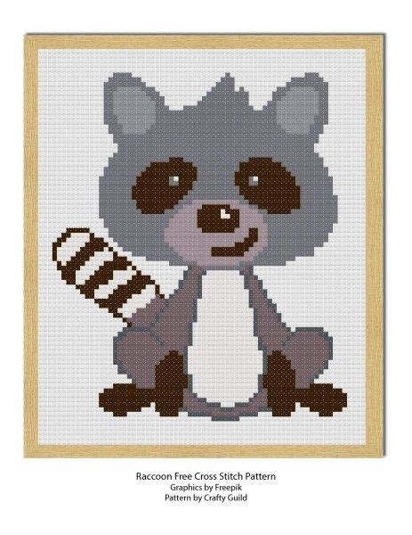 The Raccoon Cross Stitch Pattern Is Shown