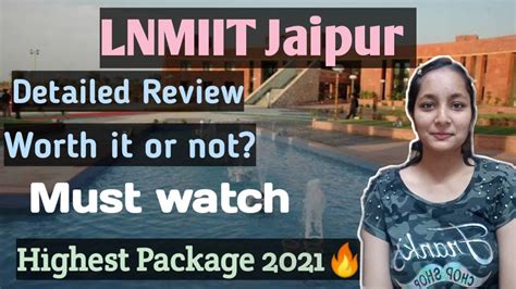 Lnmiit Jaipur Reviews Highest Package Placements Fees Must Watch