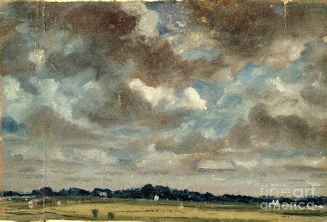 Extensive Landscape With Grey Clouds C Painting By John Constable