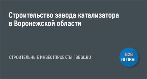 Строительство завода катализатора в Воронежской области