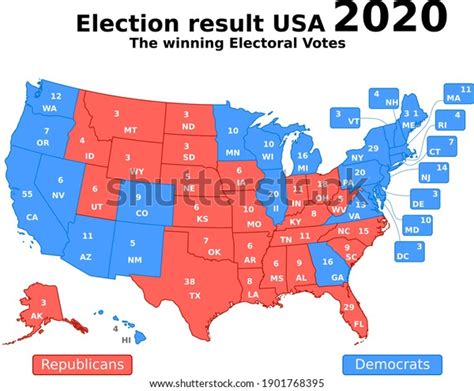 Final Electoral College Map 2020 Election: Over 3 Royalty-Free ...