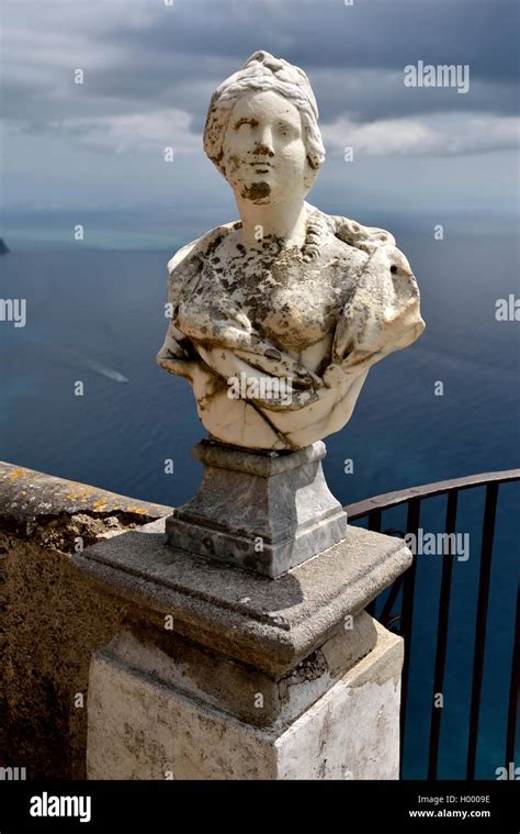 Marble Bust At Terrazza Dell Infinito Of Villa Cimbrone Ravello