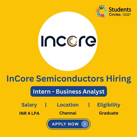 🔥 Incore Semiconductors Hiring Business Analyst Intern 👇 🔗 APPLY LINK ... 