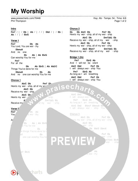 My Worship Chords PDF (Phil Thompson) - PraiseCharts